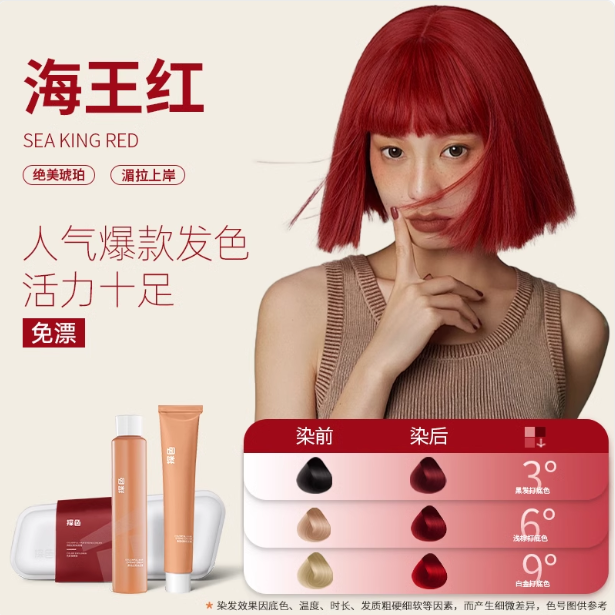 Tiktok/Douyin Hot TOCU Colorful Hair Dye Cream 60ml+60ml/Box【Tiktok抖音爆款】探色幻彩染发膏