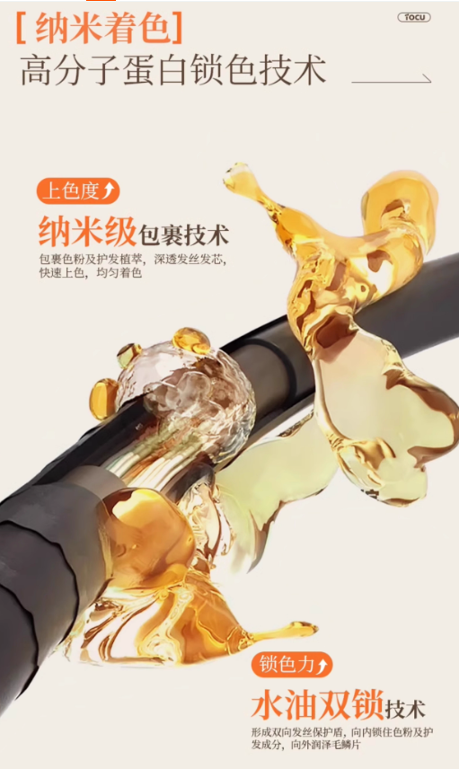 Tiktok/Douyin Hot TOCU Colorful Hair Dye Cream 60ml+60ml/Box【Tiktok抖音爆款】探色幻彩染发膏