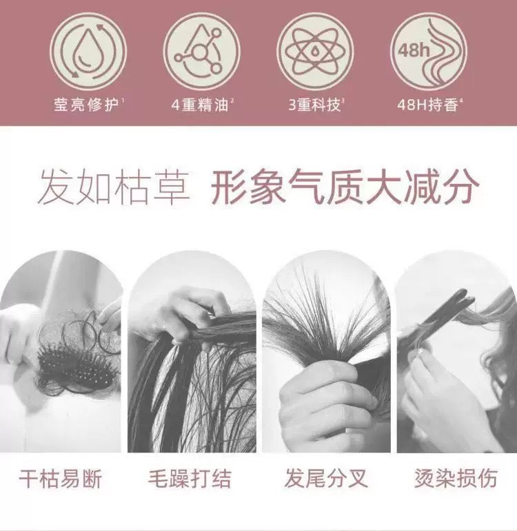 Tiktok/Douyin Hot SANSEN Essential Oil Fragrance Hair Nourishing Serum 500ml【Tiktok抖音爆款】三生花精油香氛润发精华素