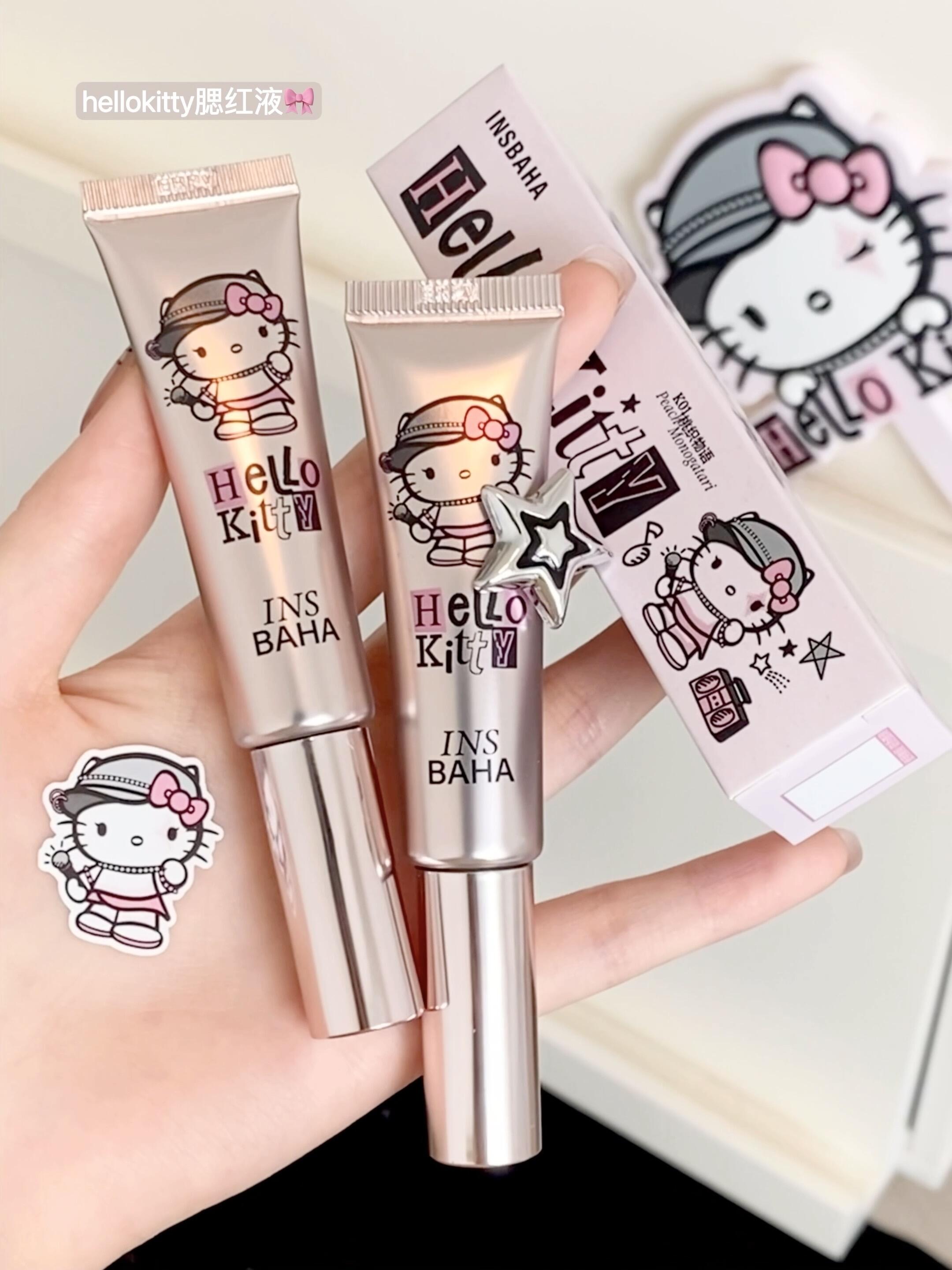 Tiktok/Douyin Hot INSBAHA × Hello Kitty Mist Liquid Blush 7ml【Tiktok抖音爆款】原色波塔×HelloKitty联名款水汽液体腮红