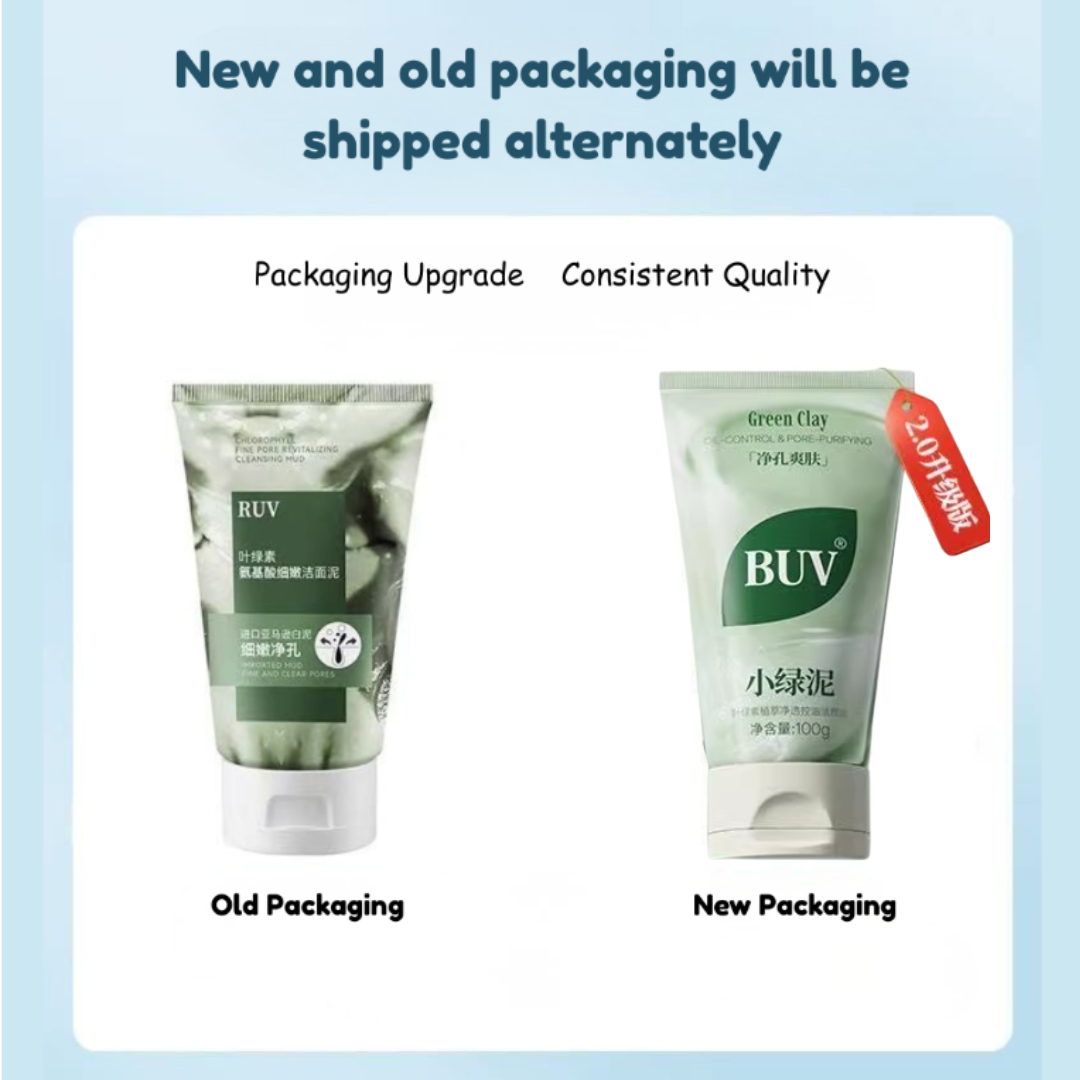 Tiktok/Douyin Hot BUV Chlorophyll Fine Pore Revitalizing Cleansing Mud 100g 【Tiktok抖音爆款】BUV叶绿素氨基酸细嫩洁颜泥