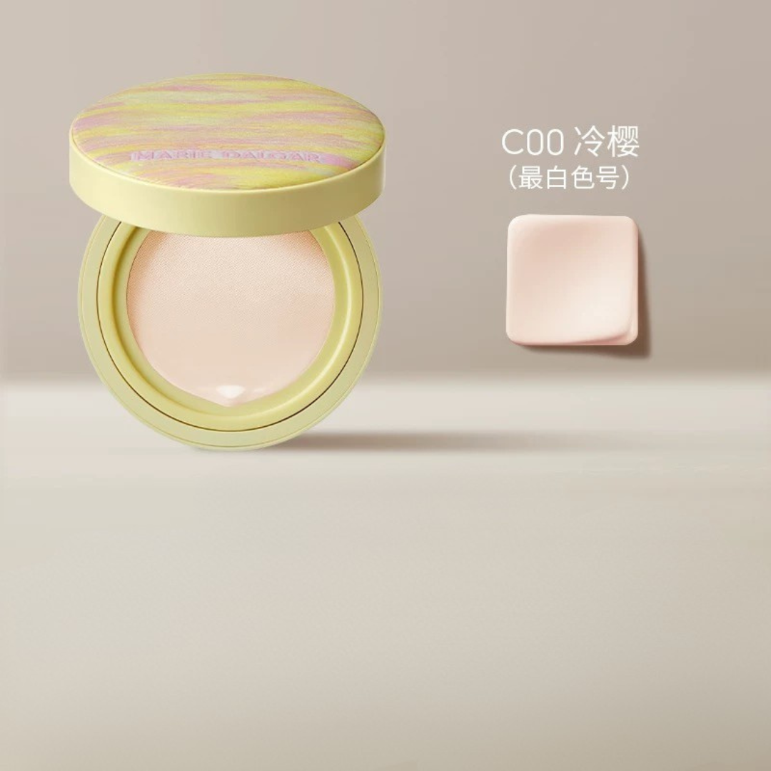 Tiktok/Douyin Hot MARIE DALGAR Summer Float Limited Edition Seed Essence Skin Locking Cushion 2.0 15g【Tiktok抖音爆款】玛丽黛佳浮夏限定种籽贴肤锁妆气垫2.0
