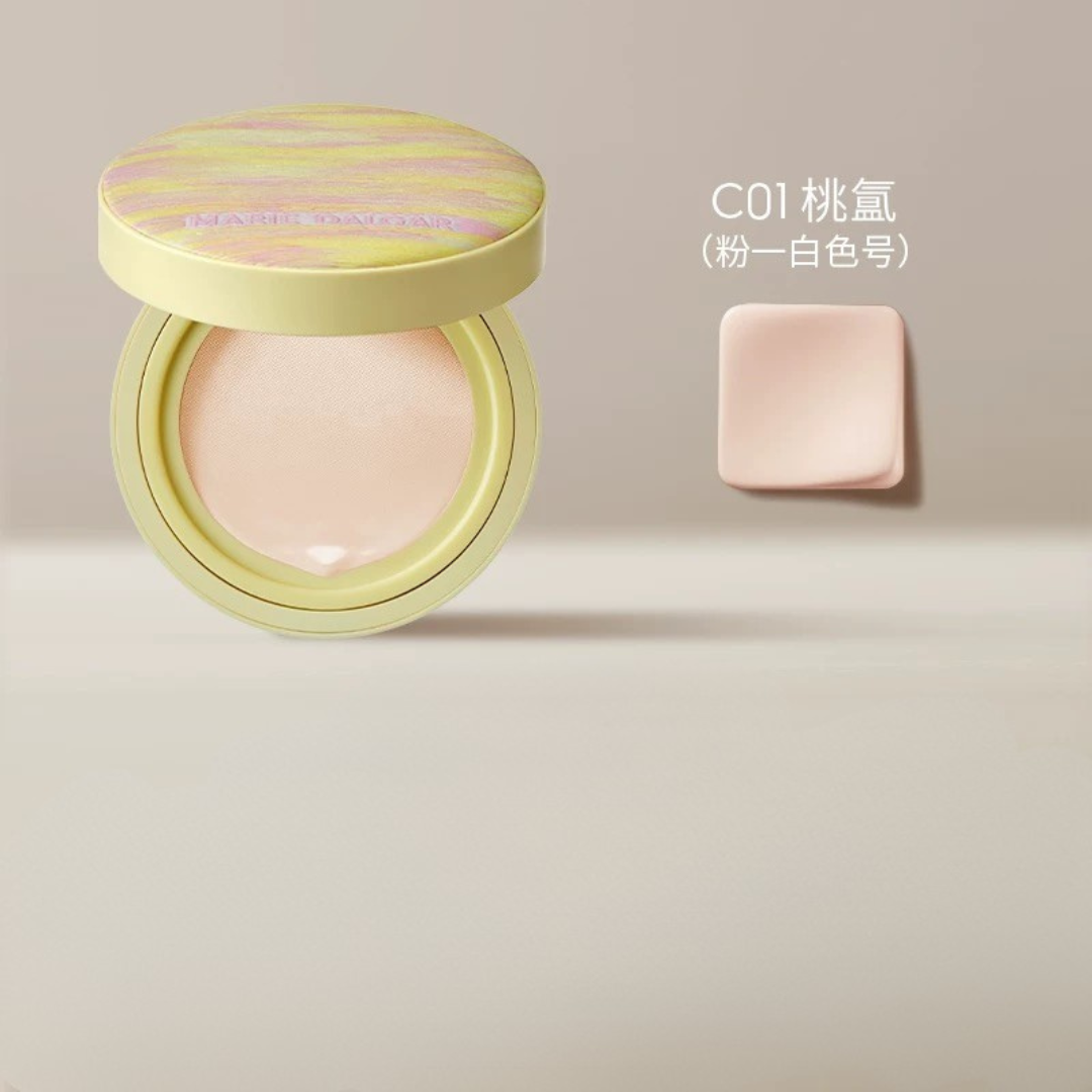 Tiktok/Douyin Hot MARIE DALGAR Summer Float Limited Edition Seed Essence Skin Locking Cushion 2.0 15g【Tiktok抖音爆款】玛丽黛佳浮夏限定种籽贴肤锁妆气垫2.0