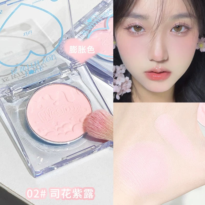 Tiktok/Douyin Hot xixi Chacha Peach Heart Single Blush 1.5g【Tiktok抖音爆款】xixi茶茶桃心单色腮红