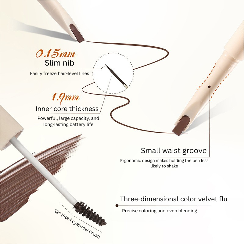 UIMO Double-Ended Eyebrow Pencil & Tint 280mg*2+500mg UIMO双头眉笔染眉膏