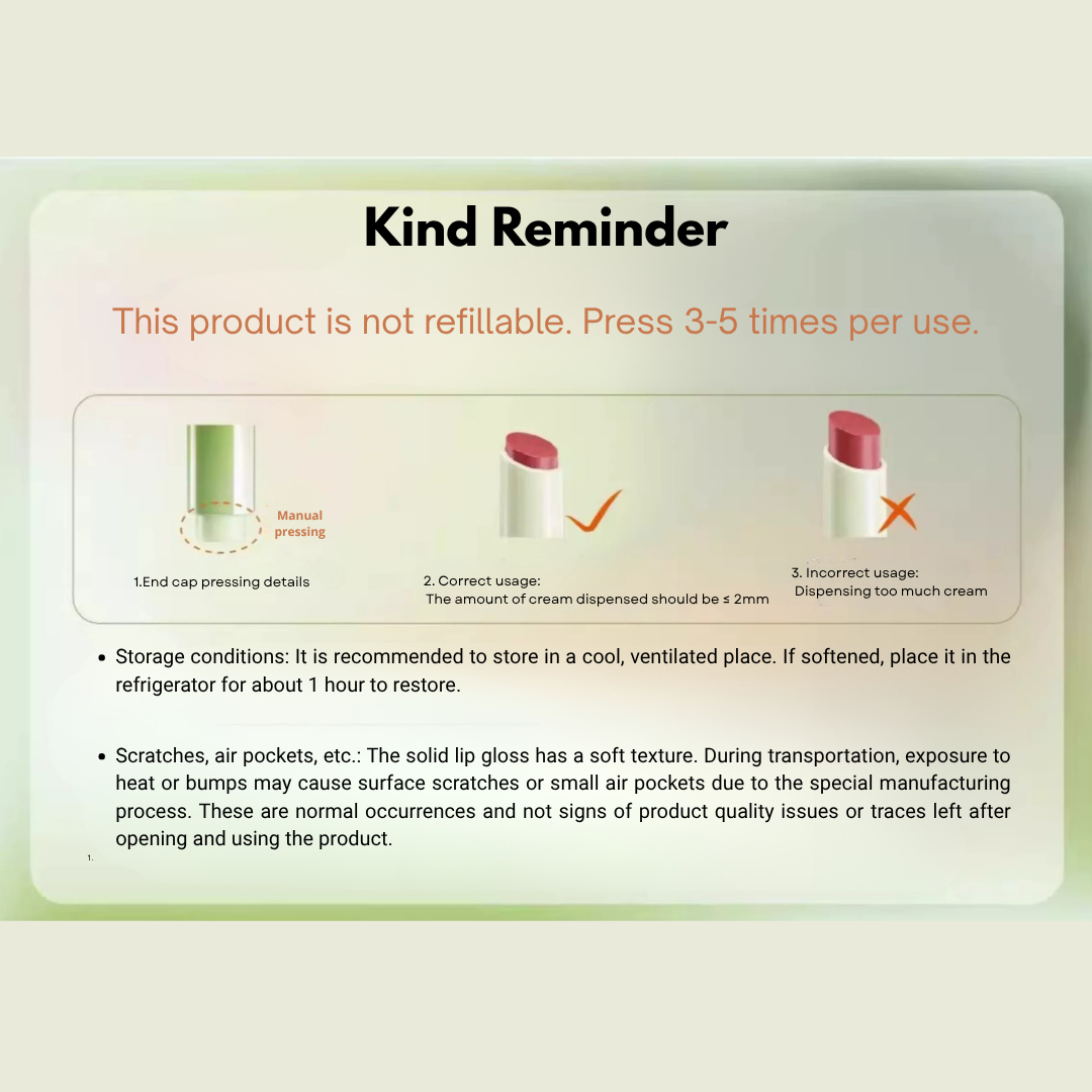 UIMO Green Stick Film Forming Solid Lip Gloss 2g UIMO小绿棒成膜固体唇蜜