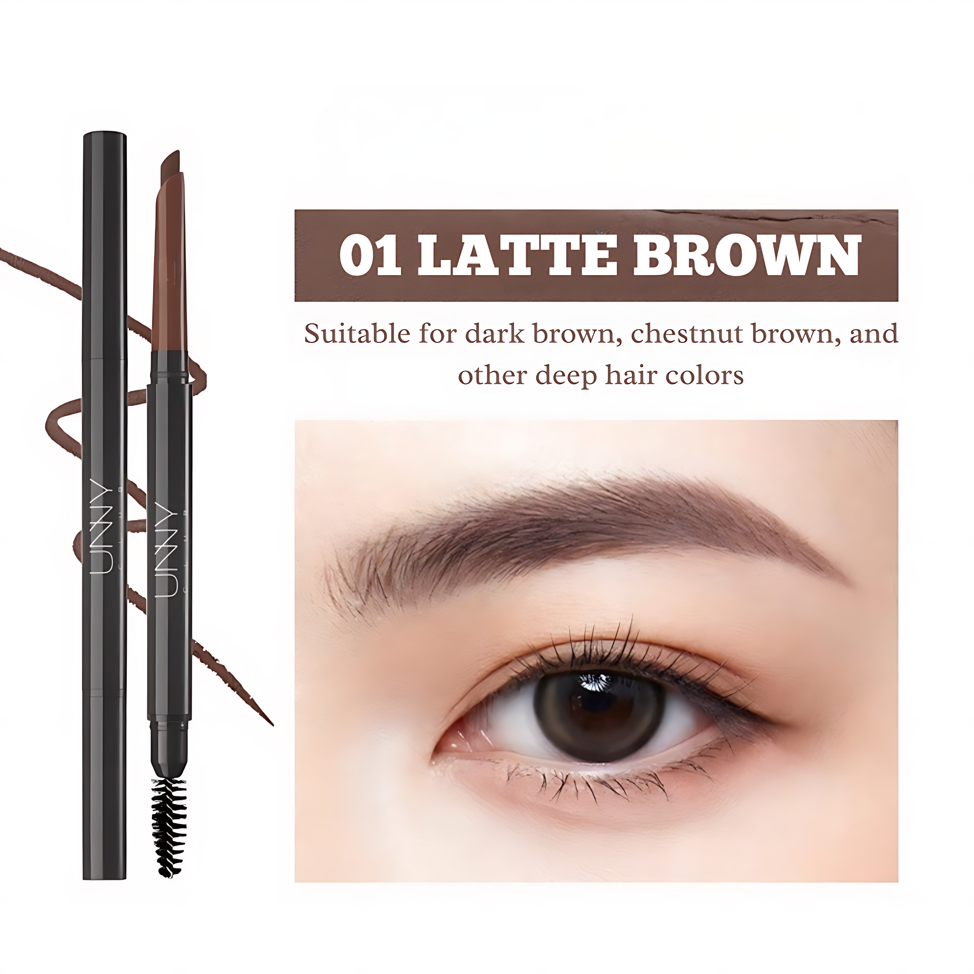 UNNY Velvet Matte Angled Brow Pencil 300mg 悠宜绒雾砍刀眉笔