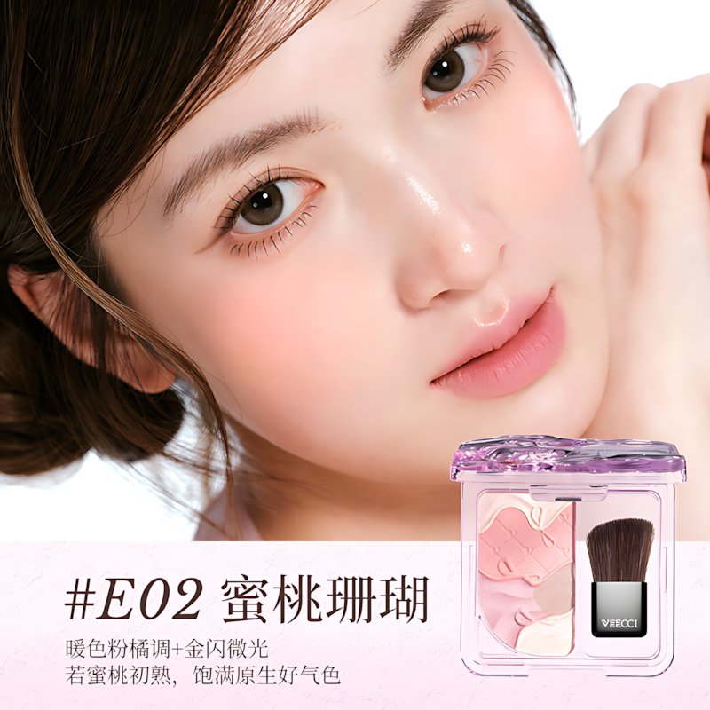 VEECCI Dreamy Quad Highlighter & Blush Palette 4g 唯资梦幻四拼高光腮红