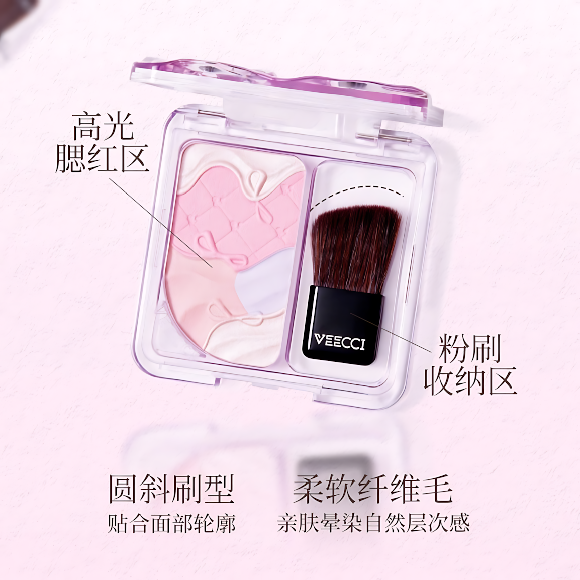 VEECCI Dreamy Quad Highlighter & Blush Palette 4g 唯资梦幻四拼高光腮红