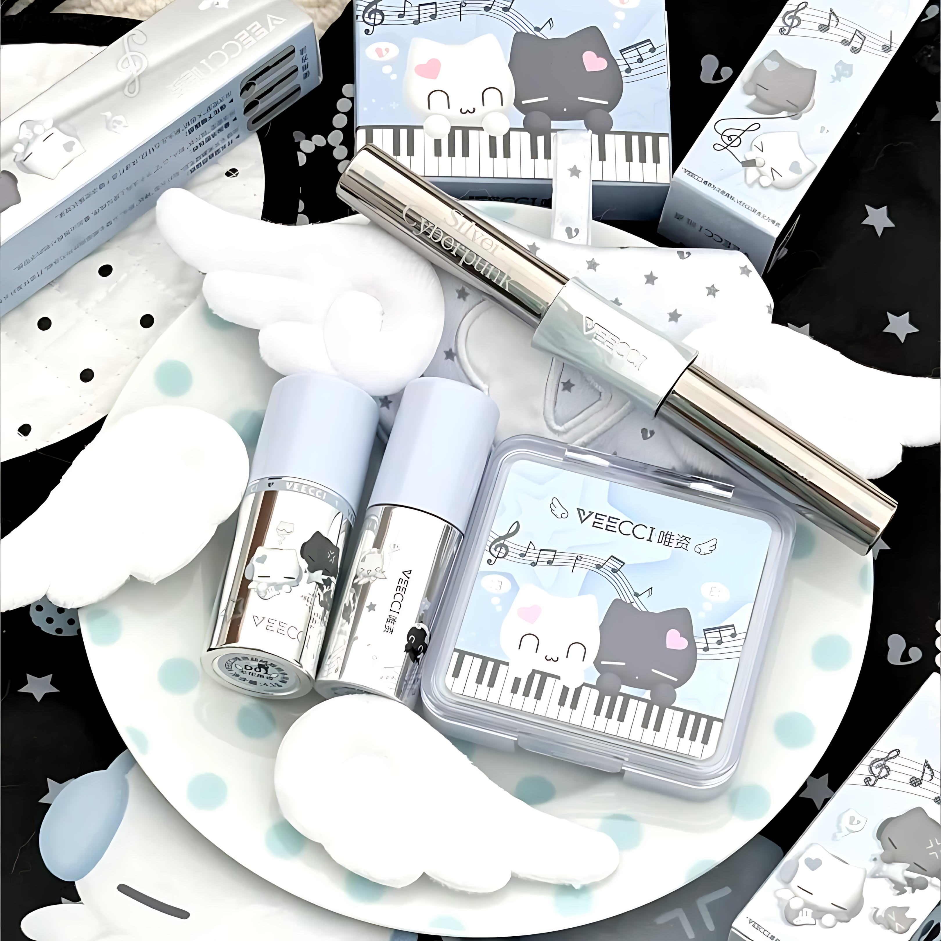 VEECCI × Note Pudding Dual-Effect Lengthening & Volumizing Mascara 3g+3g 唯资×音符布丁纤翘双头睫毛膏