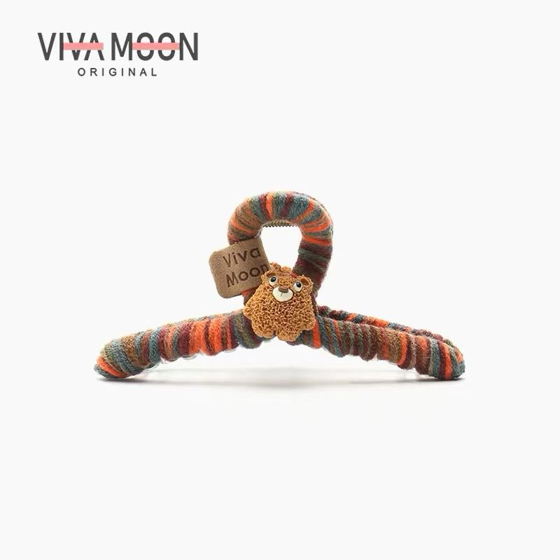 VIVAMOON Fuzzy Claw Clip - Colorful Fuzzy Claw Clip for a Cozy and Charming Look 1pc VIVAMOON彩色可爱毛绒抓夹展现俏皮生动风格