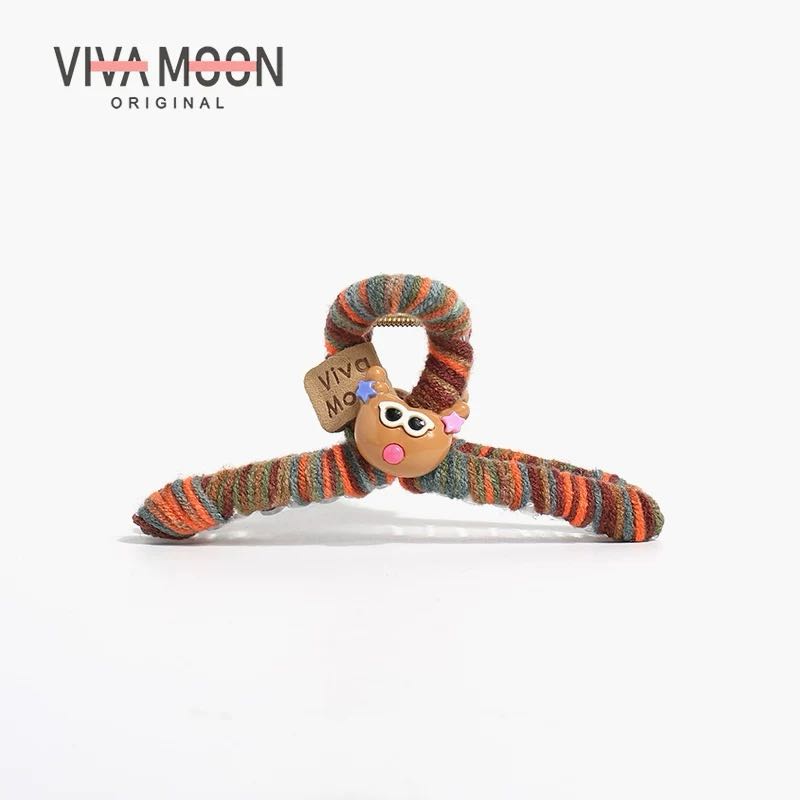 VIVAMOON Fuzzy Claw Clip - Colorful Fuzzy Claw Clip for a Cozy and Charming Look 1pc VIVAMOON彩色可爱毛绒抓夹展现俏皮生动风格