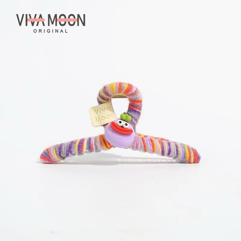 VIVAMOON Fuzzy Claw Clip - Colorful Fuzzy Claw Clip for a Cozy and Charming Look 1pc VIVAMOON彩色可爱毛绒抓夹展现俏皮生动风格