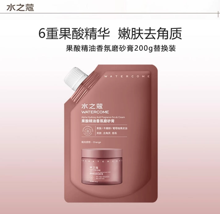 Watercome Niacinamide Sea Salt AHA Body Scrub Exfoliating and Moisturizing 水之蔻烟酰胺海盐果酸去角质保湿身体磨砂膏 200g