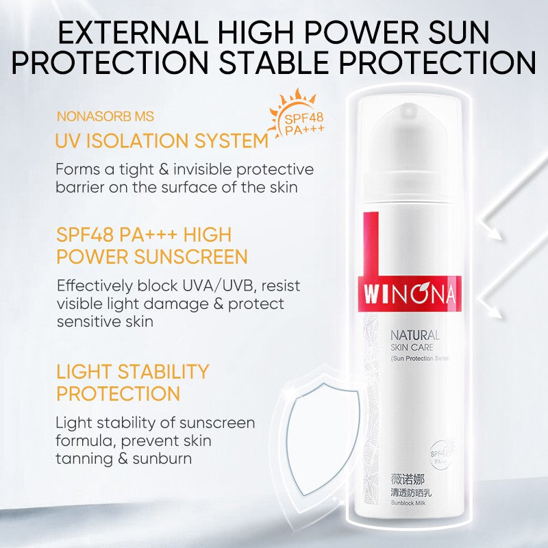 Skincare Sun Protection ：Winona SPF48/PA+++ Sunscreen lotion 薇诺娜清透防晒乳 - 50g